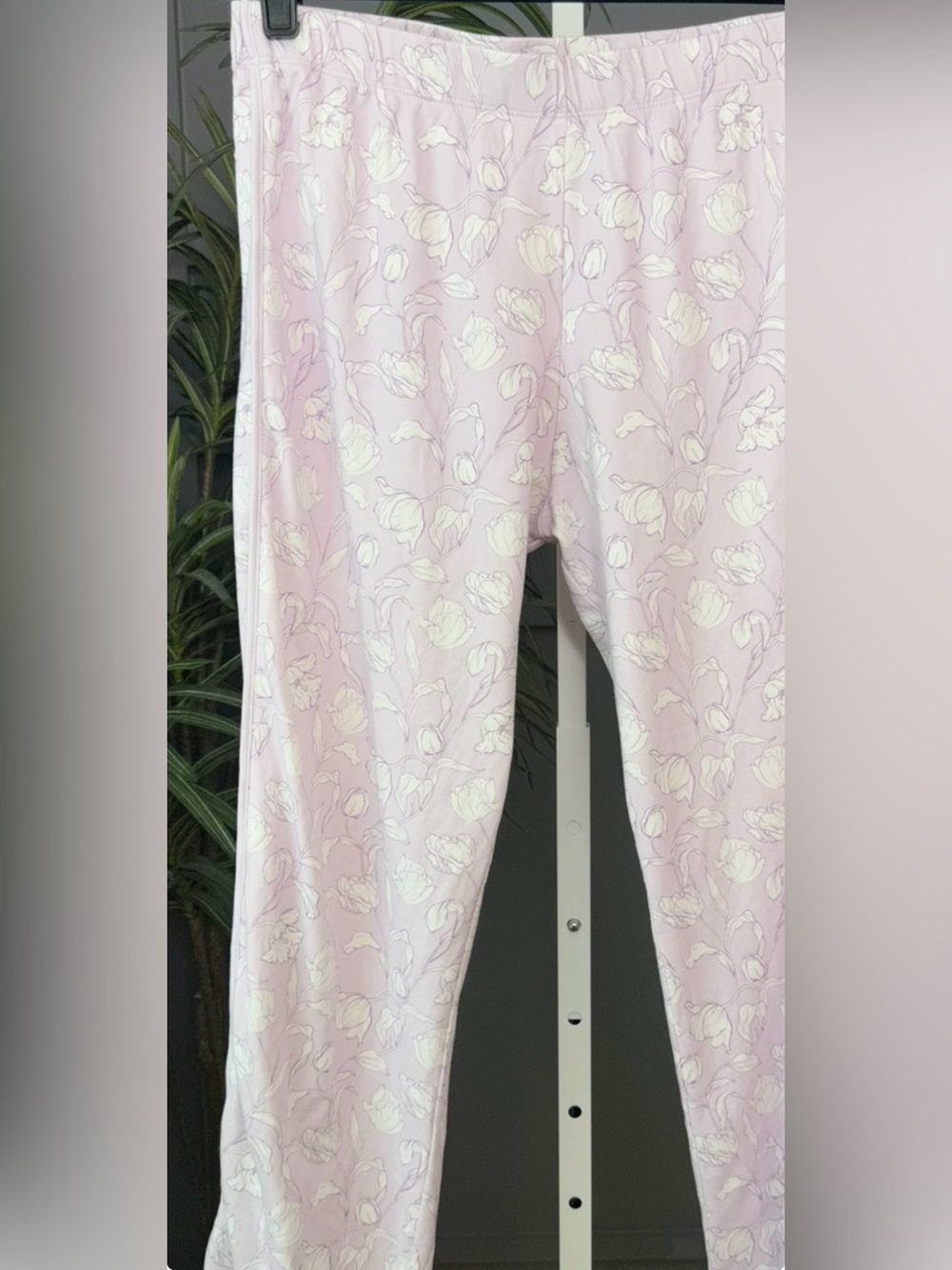 LAKE Pima Cotton Wildflower Vine Floral PJ Set Lavender M Pants Short Sleeve Top - Picture 10 of 16